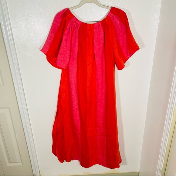 Mara Hoffman Kamala Off the Shoulder Striped Midi Dress - Picture 9 of 10